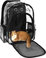 🎒 yudodo clear small pet cat dog backpack carrier - breathable, lightweight front carrier for traveling and outdoor walking logo