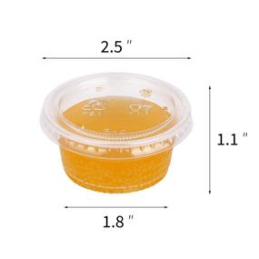 img 3 attached to 🍶 【200 Pack-2 oz】Fuling Small Plastic Containers with Lids - Jello Shot Cups, Condiment Cups for Meal Prep, Portion Control, Salad Dressing Slime, and Medicine