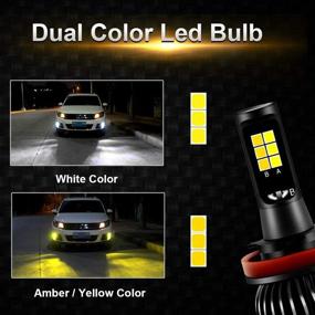 img 2 attached to 🌫️ CIIHON H11 H8 H9 LED Fog Light Bulb 3030SMD 35W Dual Color 6000K White 3000K Yellow DRL Replacement - Pack of 2