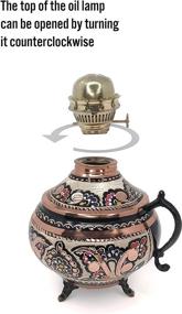 img 2 attached to 🕯️ Vintage Copper Oil Lamp - Handmade Kerosene Lamp for Home Lighting - Antique Lantern Lamp 13.38” (34 cm) Height - Perfect Housewarming Gift