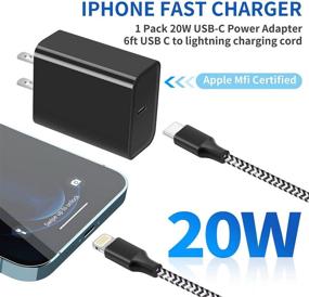 img 2 attached to High-Speed 20W iPhone 12 Charger: MFi Certified USB C Charger with 6.6FT Fast Sync Cord - Black