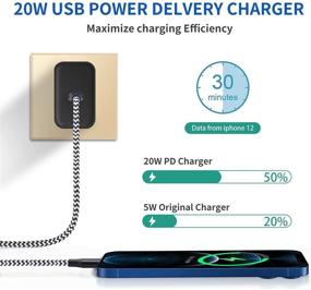 img 1 attached to High-Speed 20W iPhone 12 Charger: MFi Certified USB C Charger with 6.6FT Fast Sync Cord - Black