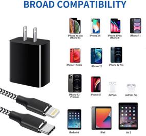 img 3 attached to High-Speed 20W iPhone 12 Charger: MFi Certified USB C Charger with 6.6FT Fast Sync Cord - Black