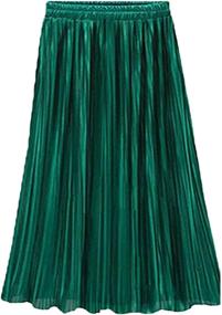 img 3 attached to 👗 LD DRESS: Elegant and Chic Women's High Waist Pleated A-Line Midi Skirt - Perfect for Retro Fashion Lovers!