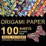 📦 paperkiddo japanese washi origami paper - 100 sheets, 10 patterns, double-sided printing, bronzing, premium quality - arts and crafts for kids and adults, 6x6 inch logo