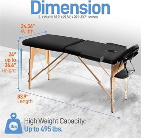 img 3 attached to 🛏️ SereneLife SLMASGE1 - Folding Portable Massage Table with 3 Sections, Face Cradle, Arm Rest & Carrying Bag for Therapy, Tattoo, Salon, Spa & Facial Treatment - Professional Adjustable Folding Salon Bed