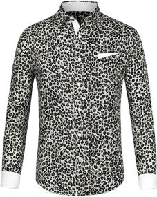 img 3 attached to 👕 Stylish Lars Amadeus Printed Sleeves Button-Up: Men's Clothing for Trendsetters!