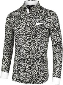 img 4 attached to 👕 Stylish Lars Amadeus Printed Sleeves Button-Up: Men's Clothing for Trendsetters!