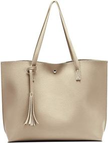 img 4 attached to 👜 Nodykka Satchel Handbags: Stylish Pebbled Shoulder Women's Handbags & Wallets for Totes