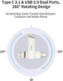img 2 attached to 💻 SSK 64GB USB C Flash Drive 150MB/s Dual Drive 2 in 1 OTG Type-C + USB 3.1 Thumb Drive Memory Stick Jump Drive with Thunderbolt 3 Support – Compatible with Android Phone, MacBook/Pro, and More