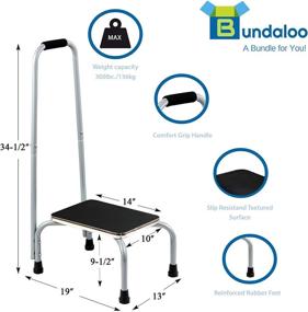 img 3 attached to 🩸 Bundaloo Support Step Stool: The Best Foot Stool for Hospital Bed, Kitchen Shelving, and Bath Tub. Non-Slip Rubber Handle, Platform, and Feet for Extra Safety. Ideal for Adults and Kids in Home or Medical Settings.