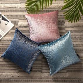 img 1 attached to 🛋️ Phantoscope Pack of 2 Sparkling Velvet Decorative Throw Pillow Covers Soft Gold Glitter Square Cushion Cover Pillowcase for Sofa, Bed, and Chair, Beige, 18 x 18 inches, 45 x 45 cm