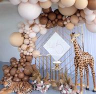 oopat diy caramel coffee balloon arch garland for children's safari baby shower, bear themed birthday, or wild one 1st birthday backdrop: neutral party decoration logo
