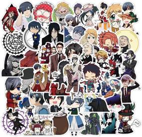 img 4 attached to 🖤 Waterproof Black Butler Laptop Stickers - for Skateboard, Snowboard, Car, Bicycle, Luggage - Decal Pack of 50pcs