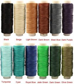 img 3 attached to 🧵 FANDOL Waxed Polyester Leather Sewing Thread Strings for Macrame, DIY Bracelets, Handcraft or Leather Projects - 12 Dark Colors