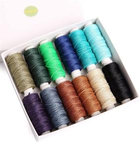 img 1 attached to 🧵 FANDOL Waxed Polyester Leather Sewing Thread Strings for Macrame, DIY Bracelets, Handcraft or Leather Projects - 12 Dark Colors