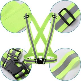 img 1 attached to 🏷️ SIFE High Visibility Reflective Safety Vest - Adjustable Lightweight Elastic Gear for Running, Jogging, Walking, Cycling - Fits Over Outdoor Clothing, Motorcycle Jacket - Ideal for Outdoor Activities (2 Pack)