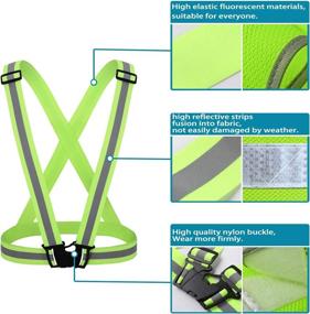 img 2 attached to 🏷️ SIFE High Visibility Reflective Safety Vest - Adjustable Lightweight Elastic Gear for Running, Jogging, Walking, Cycling - Fits Over Outdoor Clothing, Motorcycle Jacket - Ideal for Outdoor Activities (2 Pack)