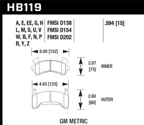 img 1 attached to 🏎️ Хок HB119F.594 HPS керамическая тормозная накладка с улучшенной производительностью