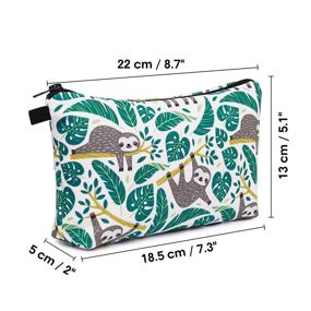 img 2 attached to 🐒 Mini Makeup Pouch for Purse - Cosmetic Bag Organizer for Women and Girls, Perfect Sloth Gift