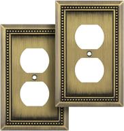 🍐 henne bery sunken pearls decorative wall plate switch plate outlet cover – antique brass, single duplex, pack of 2 логотип