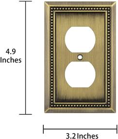 img 2 attached to 🍐 Henne Bery Sunken Pearls Decorative Wall Plate Switch Plate Outlet Cover – Antique Brass, Single Duplex, Pack of 2