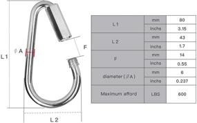 img 3 attached to 🔗 AGPtek Swing Play Set Quick Link Snap Hook Carabiner Connector Screw Lock Clip - 1 Pair