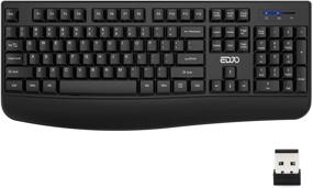 img 4 attached to 💻 EDJO 2.4G Wireless Keyboard with Wrist Rest - Ergonomic Full Size Keyboard for Windows, Mac OS Desktop, Laptop, PC - Boost Your Productivity!