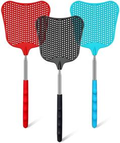 img 4 attached to 🪰 PAL&SAM Extendable Fly Swatter Set - Durable Telescopic Plastic Fly Swatter with Stainless Steel Handle - Heavy Duty Flyswatter Fly Killer - Pack of 3