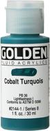 🎨 1 oz bottle of golden fluid acrylics in cobalt turquoise logo