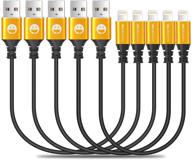 🔌 5pack 1ft short iphone charger cable - fast lightning charging cord for iphone 11 pro, x xs max xr, 8/8 plus, 7/7 plus, 6/6 plus, 5s - portable power bank & desktop charging station - gold logo