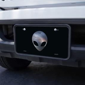 img 1 attached to Eye-Catching Alien Head in Space Novelty Metal Vanity Tag License Plate - Graphics and More