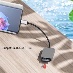 img 1 attached to High Speed USB-C UHS-II Card Reader Adapter for MacBook Pro, iPad Pro, Samsung S21 – Compatible with Micro SD, SDXC, and SDHC Cards