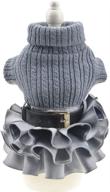 🐶 fladorepet winter warm dog sweater dress tutu skirt: cozy knitted apparel for small-medium dog girls logo