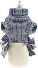 img 1 attached to 🐶 FLAdorepet Winter Warm Dog Sweater Dress Tutu Skirt: Cozy Knitted Apparel for Small-Medium Dog Girls