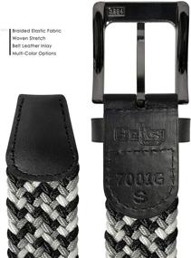 img 2 attached to BLU Men's Accessories - Braided Leather Elastic Stretch