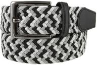 blu men's accessories - braided leather elastic stretch logo