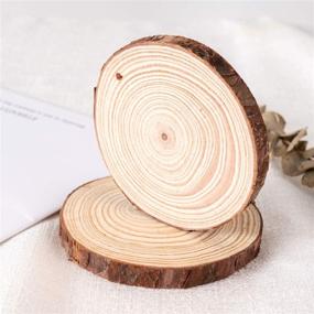 img 3 attached to 🌲 25 Pcs 3.5-4 Inches Natural Wood Slices Craft Kit - Unfinished Wooden Circles with Hole, Predrilled Crafts for DIY Ornaments, Christmas Decorations, and Bark Crafts