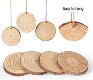 🌲 25 pcs 3.5-4 inches natural wood slices craft kit - unfinished wooden circles with hole, predrilled crafts for diy ornaments, christmas decorations, and bark crafts logo