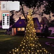 qywyii topper star string lights: battery powered christmas decorations with remote timer - 13ft 344 led for indoor outdoor decoration логотип