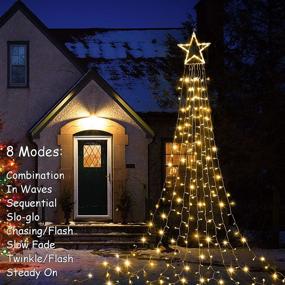 img 3 attached to QyWyII Topper Star String Lights: Battery Powered Christmas Decorations with Remote Timer - 13FT 344 LED for Indoor Outdoor Decoration