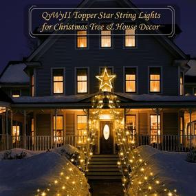 img 1 attached to QyWyII Topper Star String Lights: Battery Powered Christmas Decorations with Remote Timer - 13FT 344 LED for Indoor Outdoor Decoration