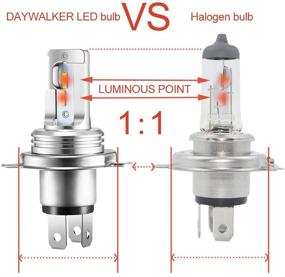 img 3 attached to Enhanced DAYWALKER H4 LED Motorcycle Headlight Bulb, High/Low Beam 9003, 2100 Lumens, BrightWhite 6000k, Upgraded CSP Chips, H4 Headlamp 1:1 Design, Pack of 1