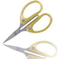 🔪 titanium embroidery scissors - 4 1/2" fine cut snip scissors with sheath - small craft scissors - gold - 1 pair logo