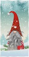 🎅 christmas gnome tomte hand towels: festive bathroom decor & gift with winter elves, red hearts & snowflake design - x-mas bathroom essentials for a merry christmas! logo