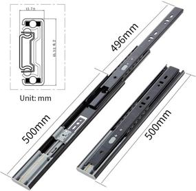 img 2 attached to 🗄️ SHUHANG Soft Close Drawer Slides - 20 inch Full Extension Ball Bearing Rails, Heavy Duty 100 Lb Load Capacity, Soft Closing Drawer Runners - 1 Pair