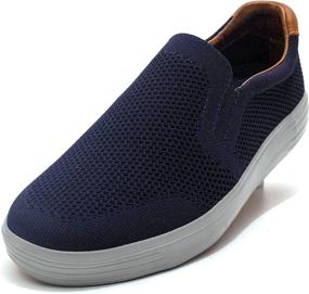 img 3 attached to Puxowe Walking Breathable Sneakers Navy Deep Men's Shoes and Loafers & Slip-Ons