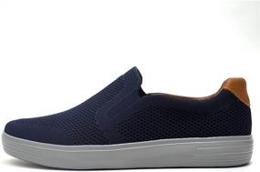 img 1 attached to Puxowe Walking Breathable Sneakers Navy Deep Men's Shoes and Loafers & Slip-Ons