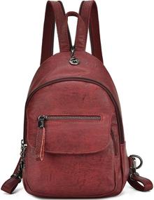 img 4 attached to 🎒 Versatile Small Leather Convertible Backpack Shoulder Women's Handbags & Wallets: Chic and Functional Accessories