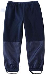 img 1 attached to Deslify Boys Girls Waterproof Rain Pants with Fleece Lining for Outdoor Rainwear